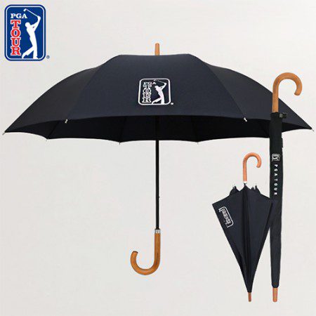 PGA 70수동 블랙우드핸들 슬라이드 장우산 홍보물품제작 1 PGA 70수동 블랙우드핸들 슬라이드 장우산 판촉물제작 대표이미지