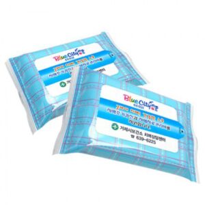 체크블루 물티슈 15매 홍보물품 제작