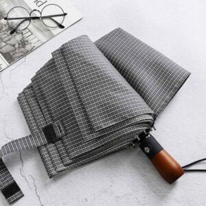 체크 우드 3단 완전자동 우산주문제작